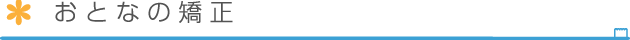 おとなの矯正
